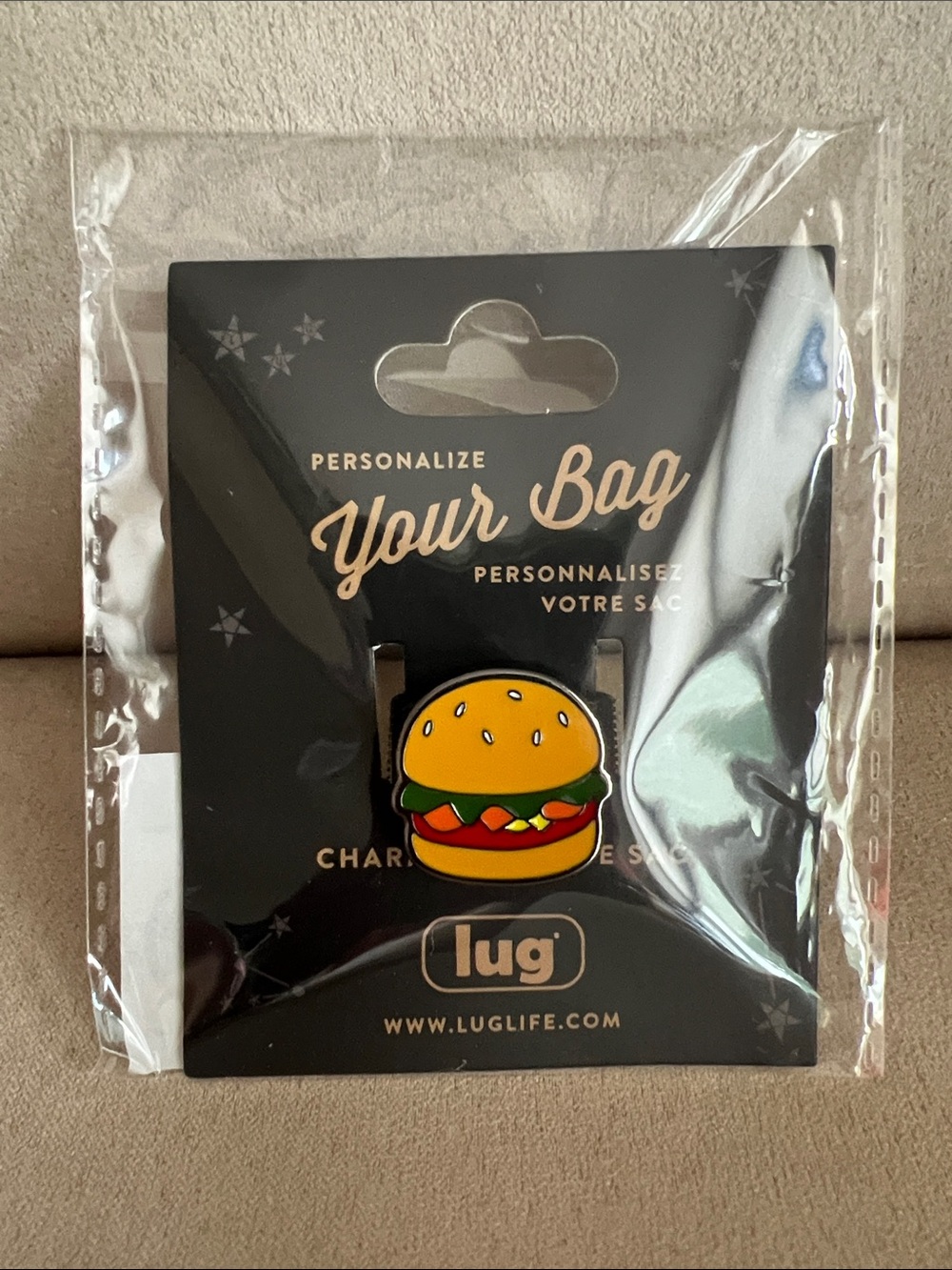 NWT Lug Patriotic Bag Charm: Hamburger 🍔